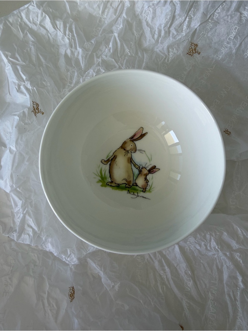 TWO BAD MICE - Porcelain Bunny Illustration Bowl from England - NEW in box